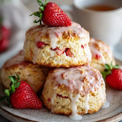 Orange Glazed Strawberry Scones Recipe