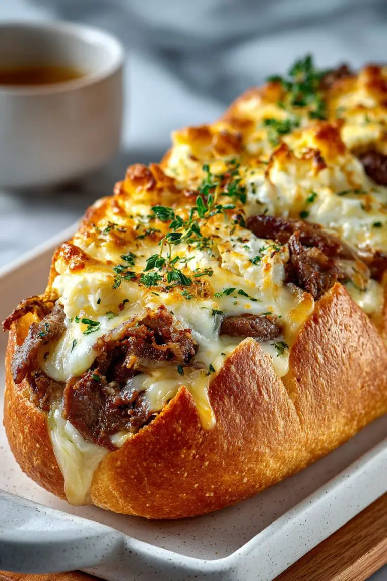 Philly Cheesesteak Cheesy Bread