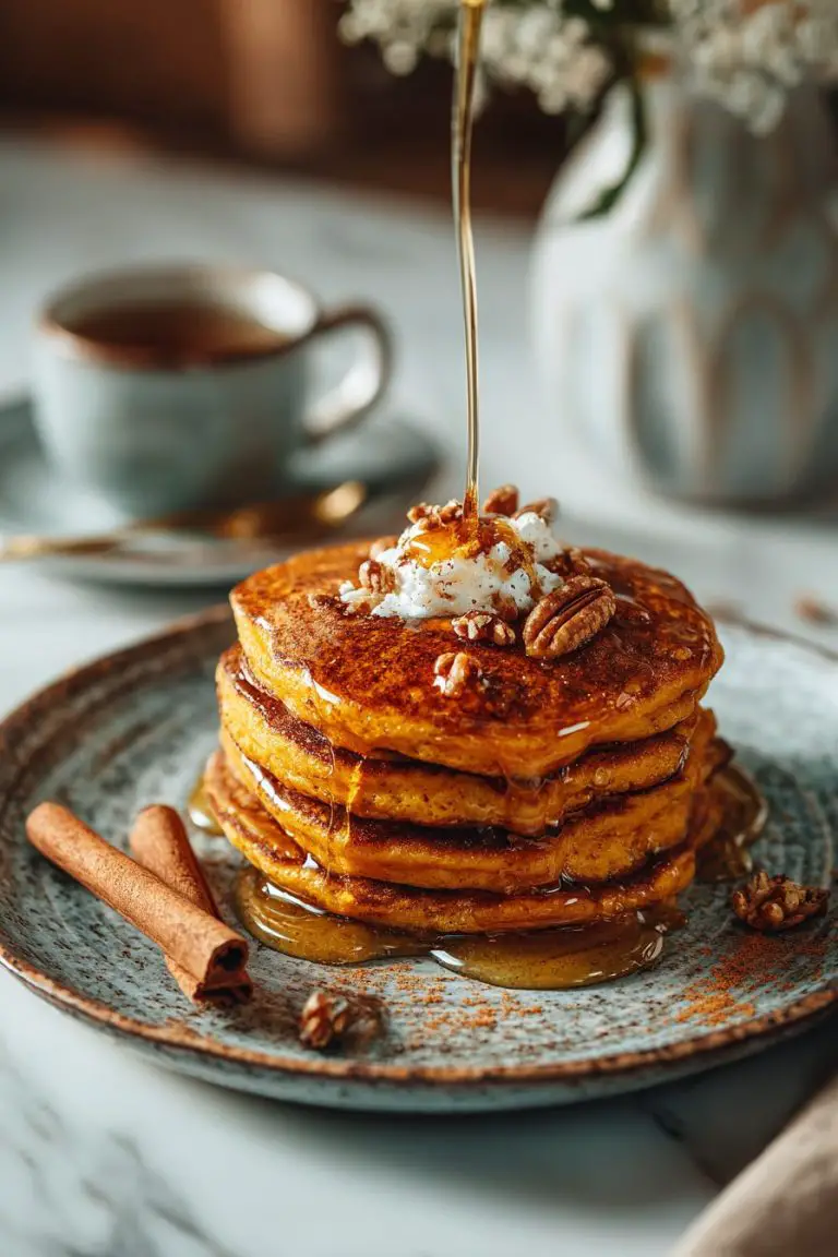 Pumpkin Spice Pancakes with Maple Syrup