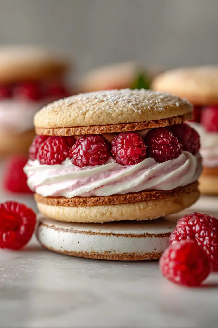 Raspberry Cream Sandwich Cookies