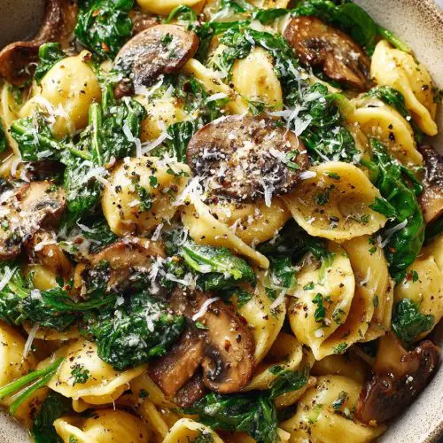 Spinach Mushroom Pasta Skillet Recipe