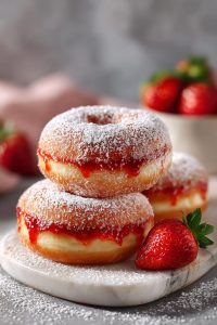 Strawberry Filled Doughnuts
