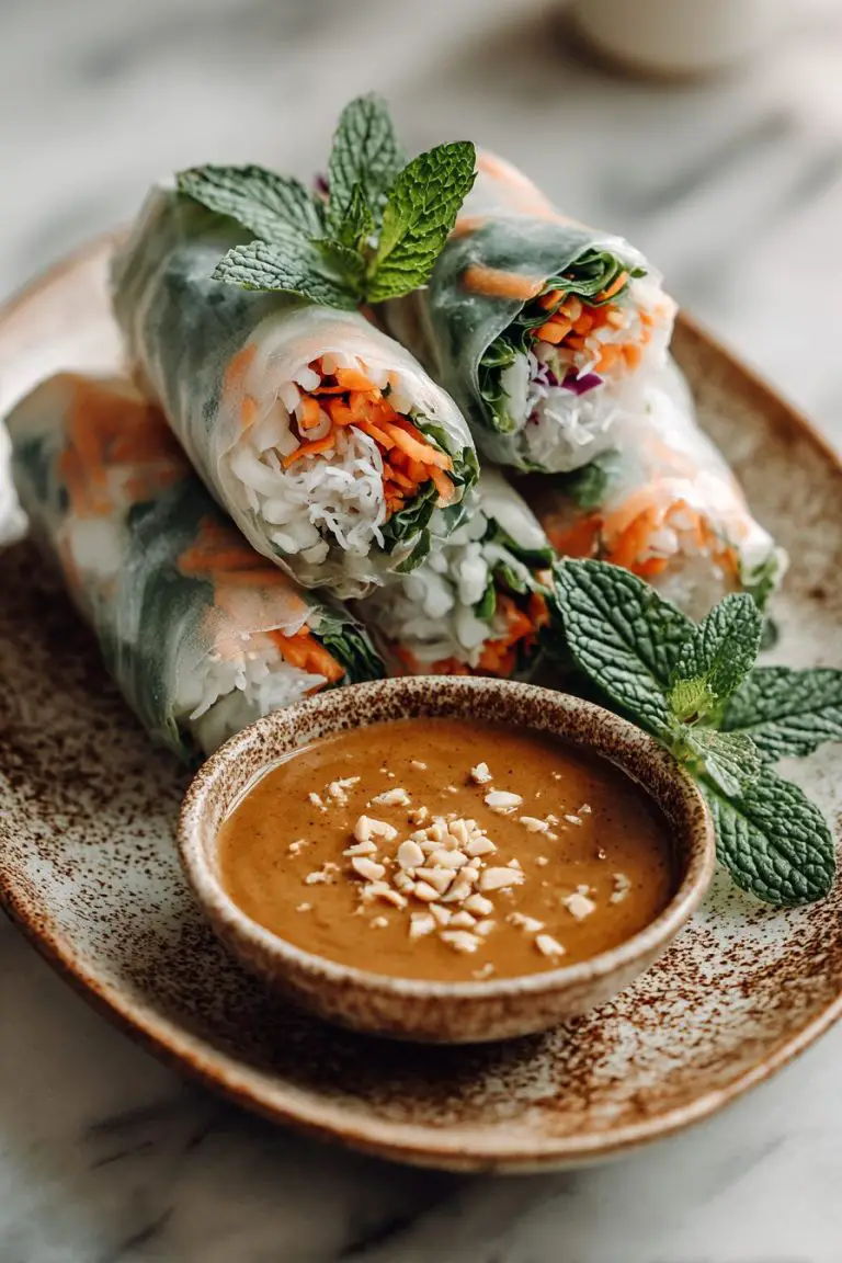Thai Spring Rolls with Peanut Sauce
