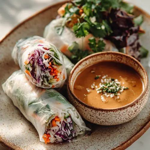 Thai Spring Rolls with Peanut Sauce
