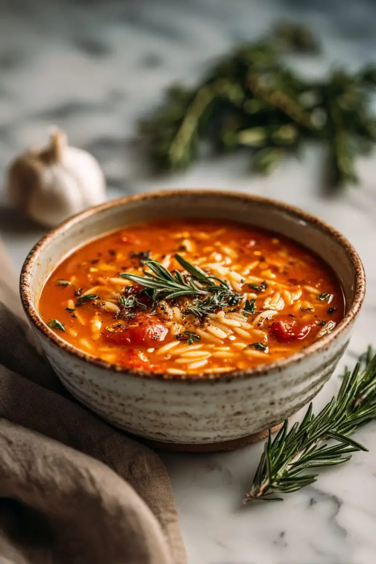 Tomato Orzo Soup Delight