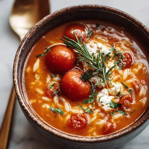 Tomato Orzo Soup Delight