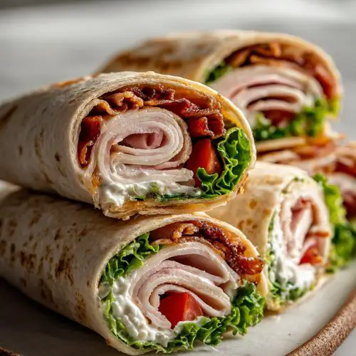 Turkey Club Wraps with Ranch Sauce