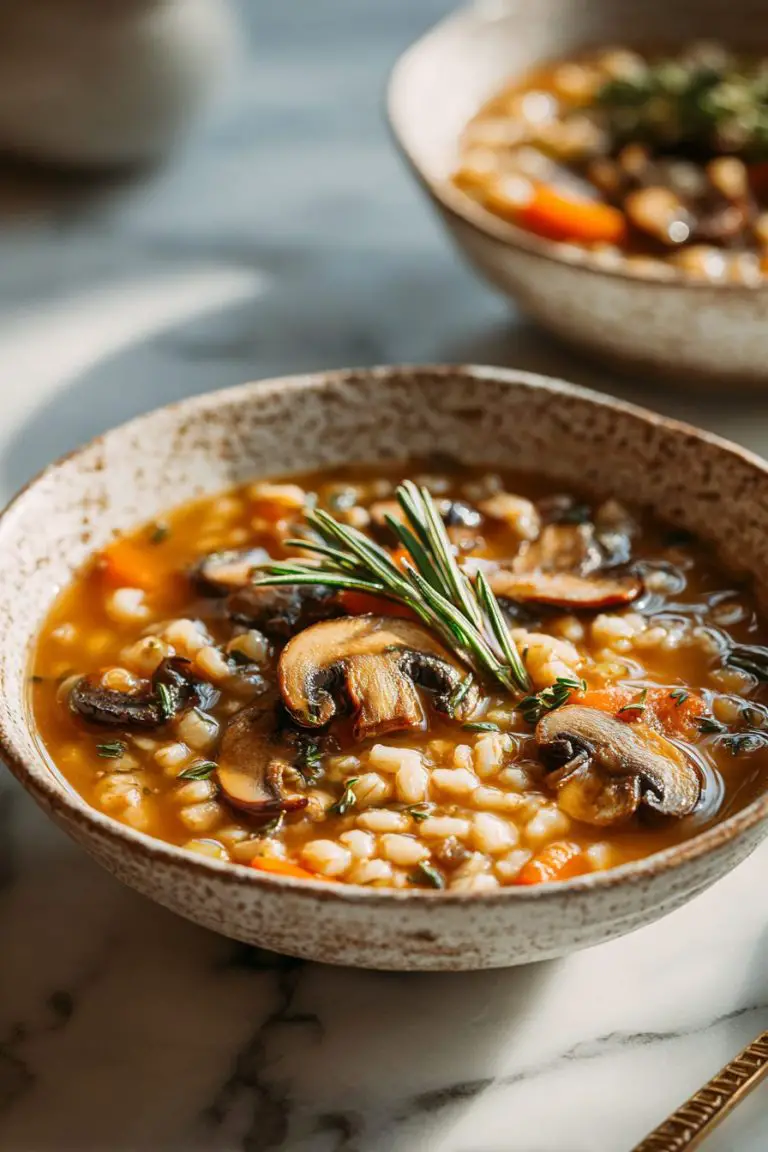 Vegan Mushroom Barley Soup Recipe