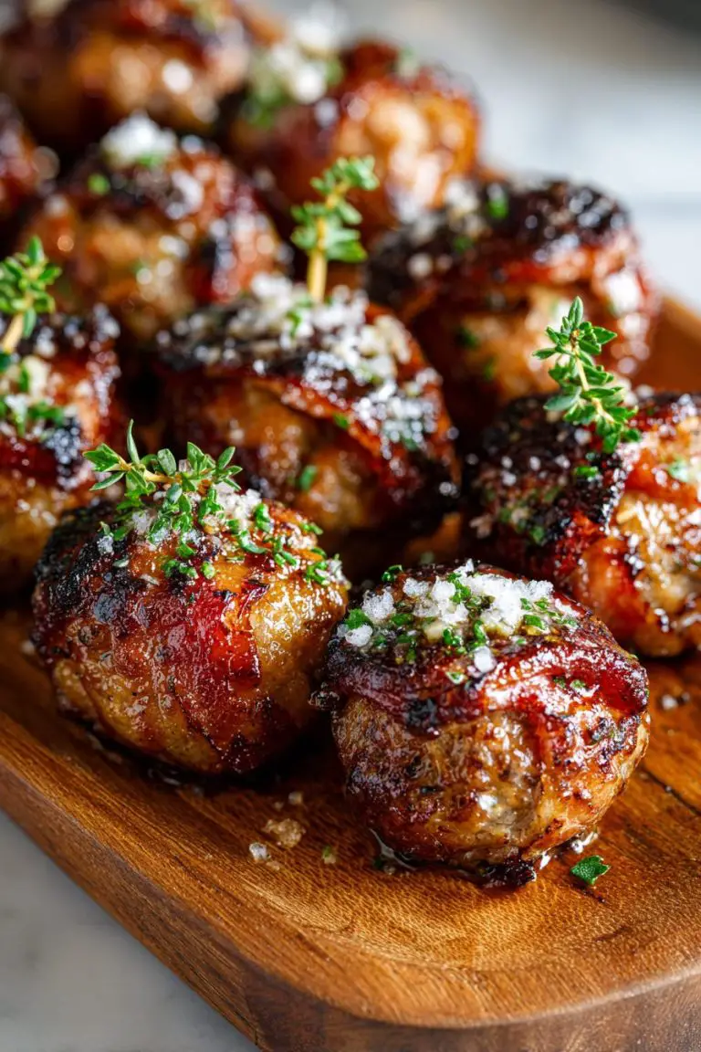 BBQ Bacon-Wrapped Meatballs