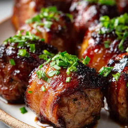 BBQ Bacon-Wrapped Meatballs