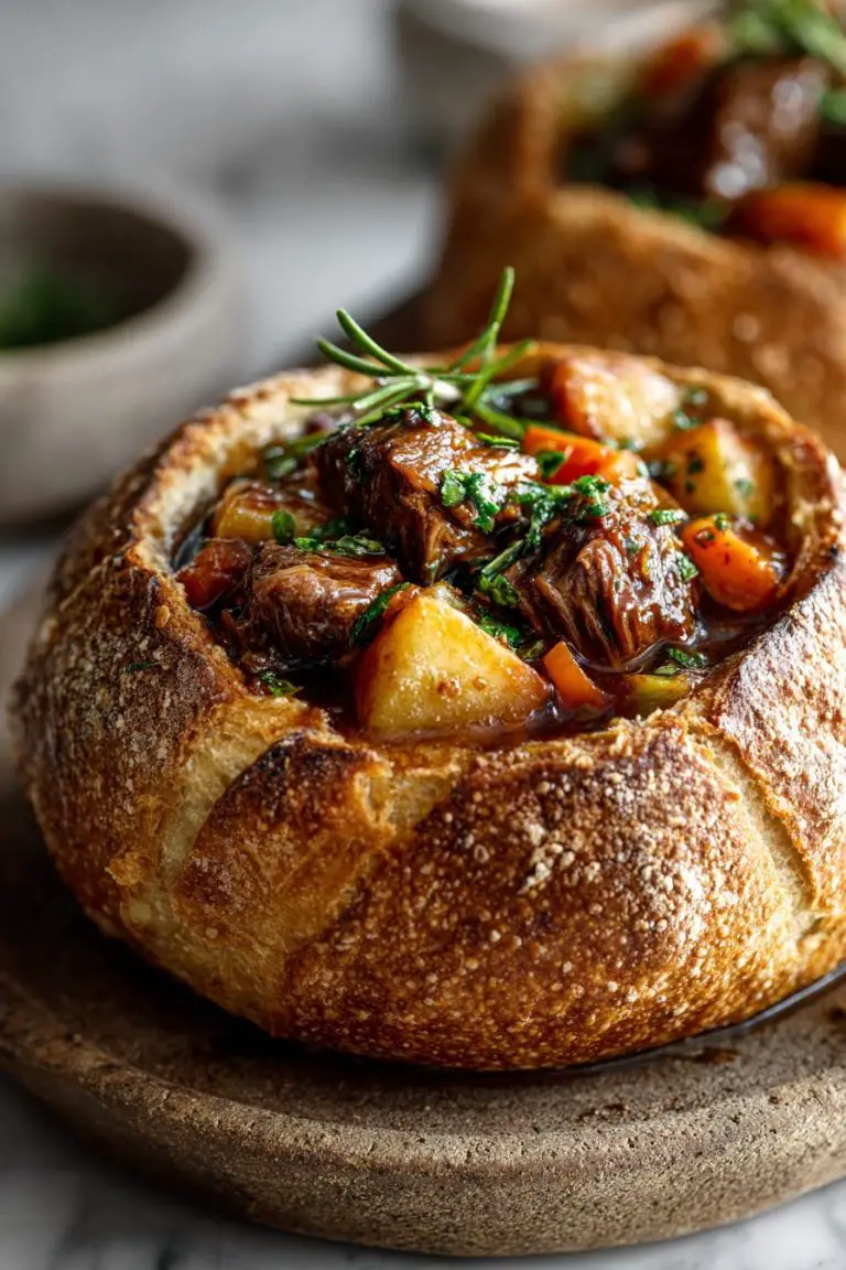 Beef Stew in a Bread Bowl
