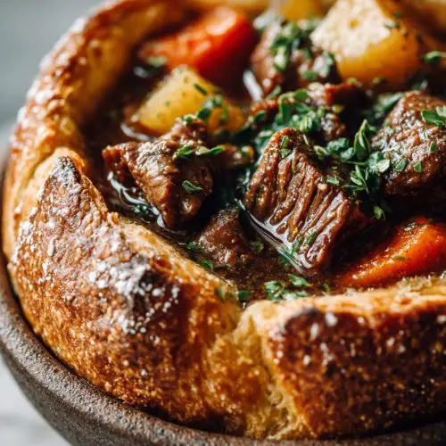 Beef Stew in a Bread Bowl