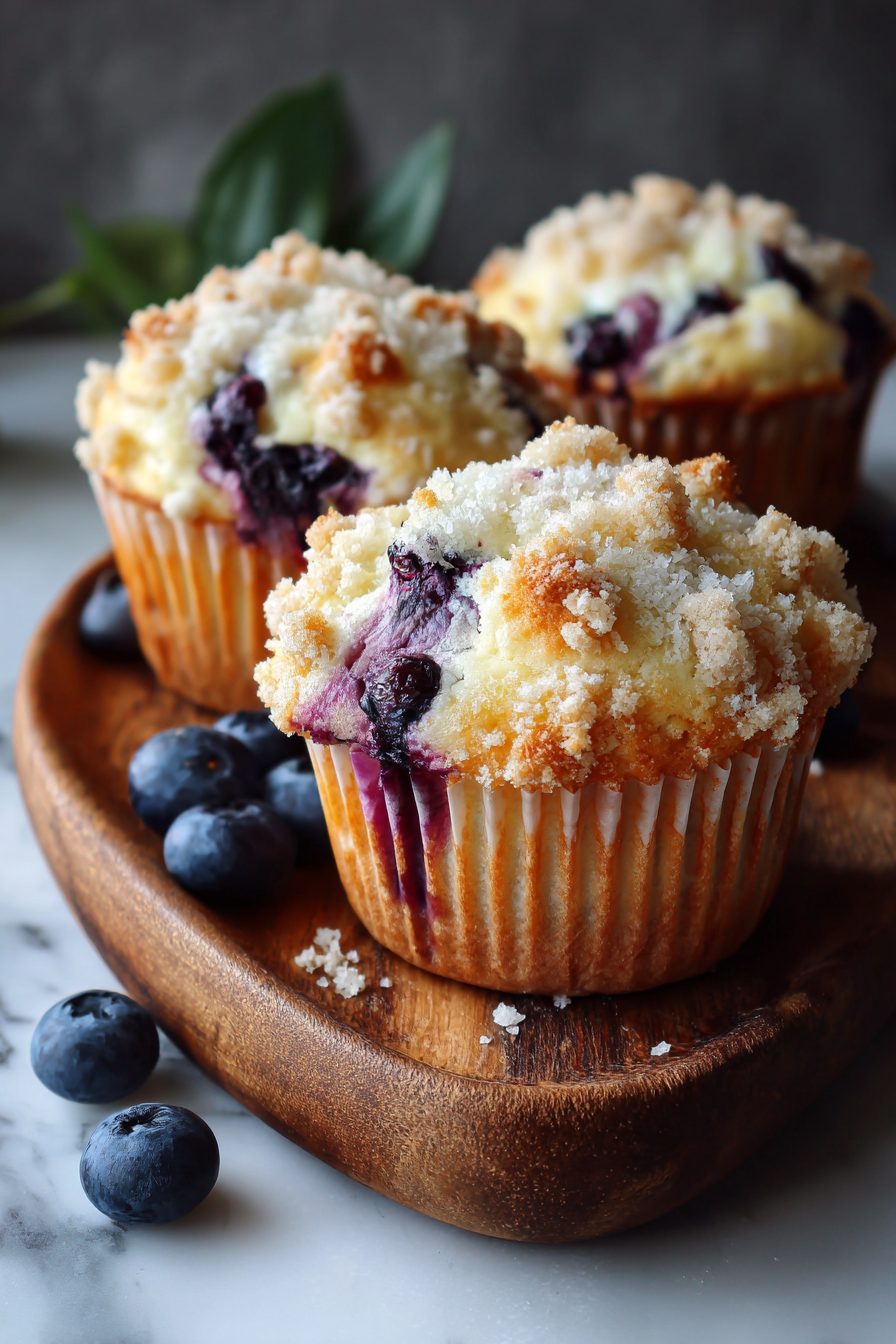 Blueberry Cheesecake Crumble Muffins