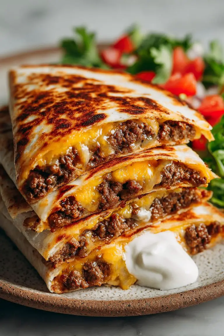 Cheeseburger Quesadilla Delight