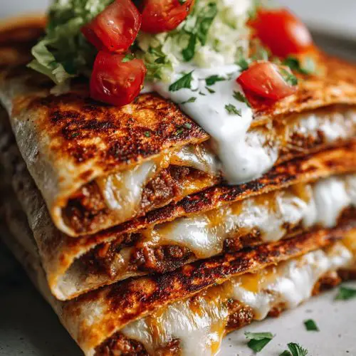 Cheeseburger Quesadilla Delight