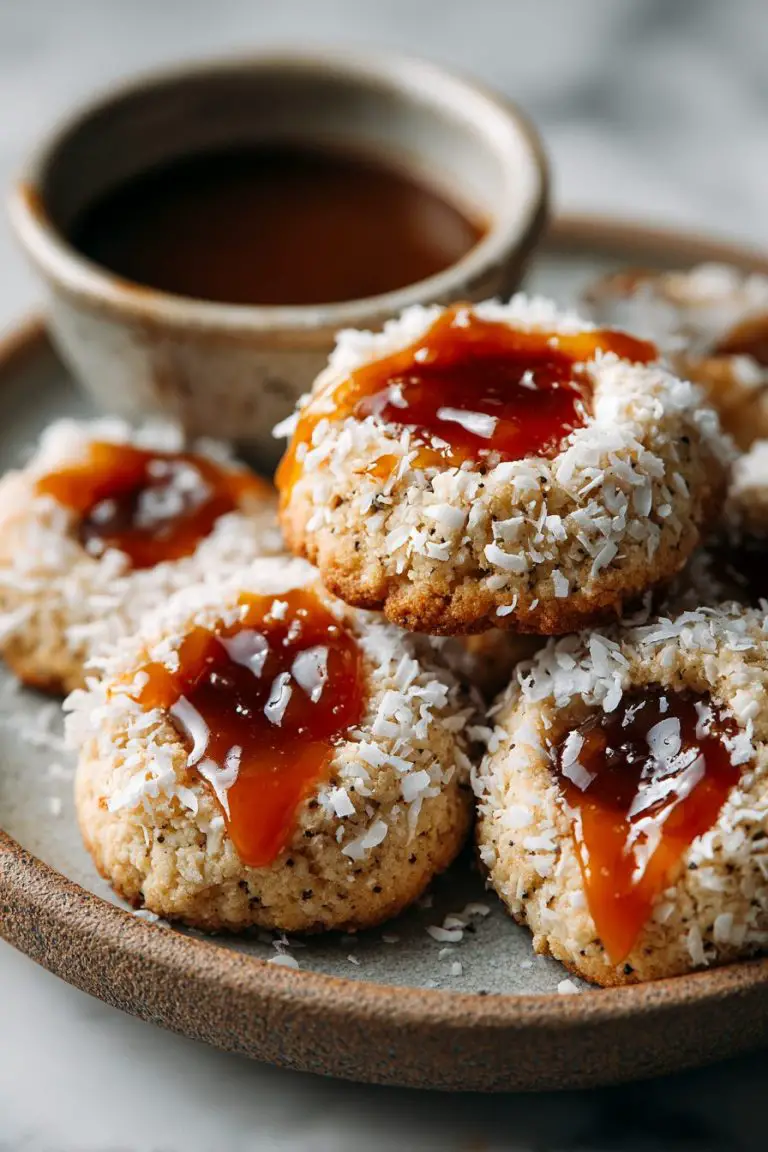 Coconut Thumbprint Cookies with Salted Caramel