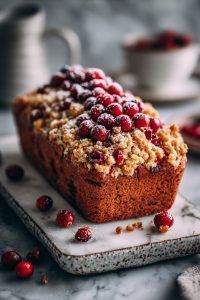 Cranberry Bread with Crumble Topping