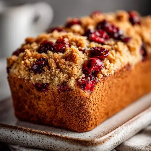 Cranberry Bread with Crumble Topping