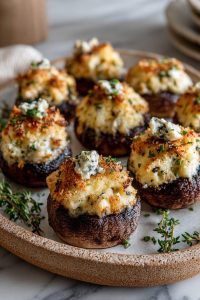 Creamy Air Fryer Stuffed Mushrooms