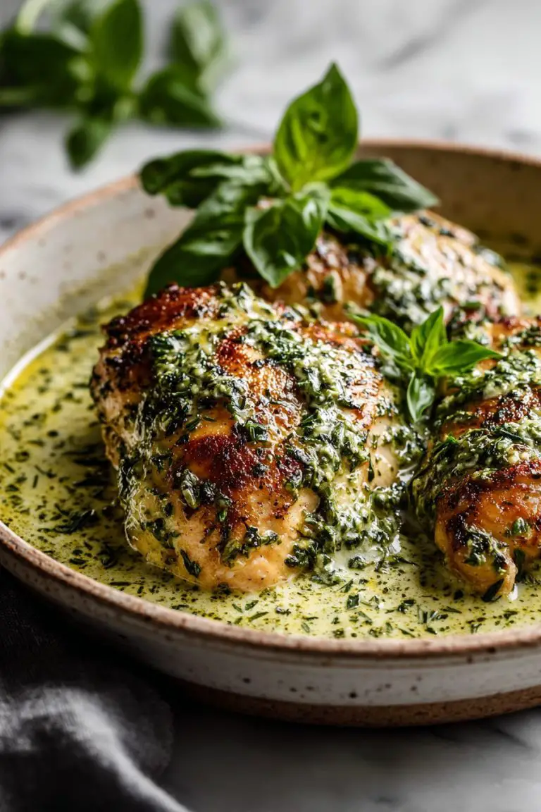 Creamy Garlic Pesto Chicken Recipe