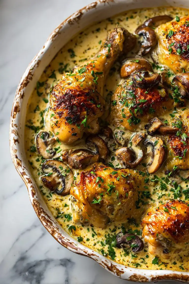 Creamy Mushroom Chicken Legs