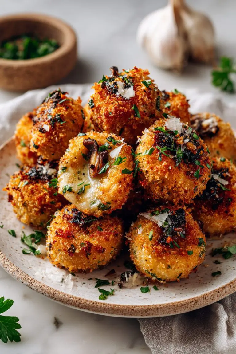 Crispy Garlic Breaded Mushrooms