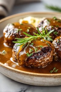 Delish Hamburger Steaks with Onion Gravy