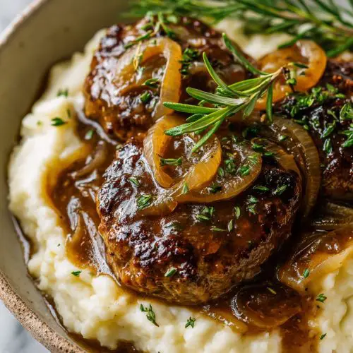 Delish Hamburger Steaks with Onion Gravy