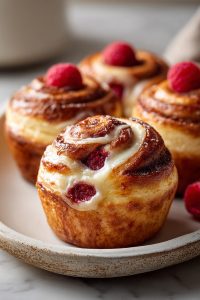 Delish Raspberry Cheesecake Swirl Buns