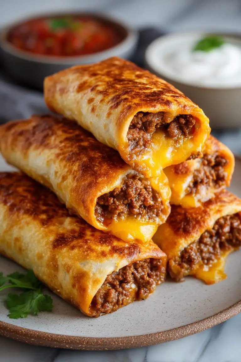 Easy Beef and Cheese Chimichangas