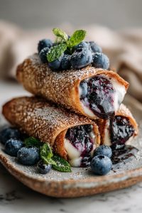 Easy Blueberry Cheesecake Egg Rolls