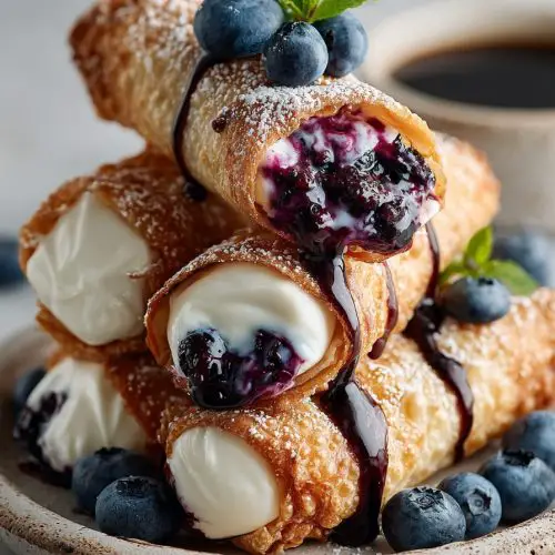 Easy Blueberry Cheesecake Egg Rolls