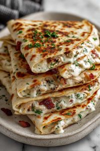 Easy Chicken Bacon Ranch Quesadillas
