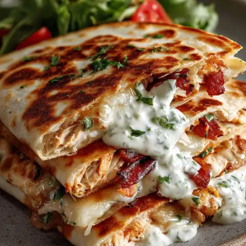Easy Chicken Bacon Ranch Quesadillas