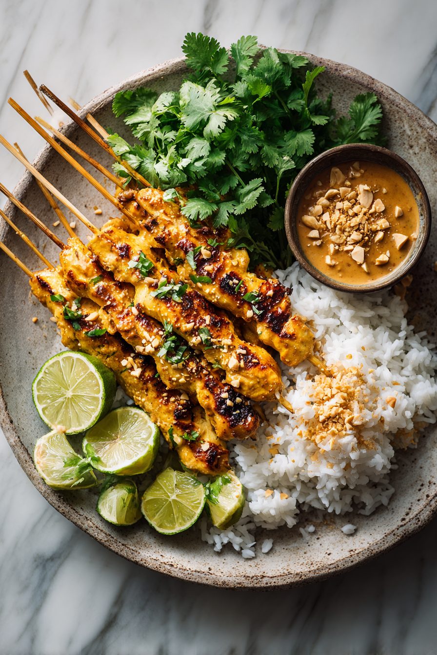 Easy Chicken Satay with Peanut Sauce
