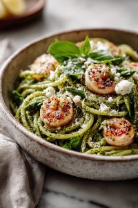 Easy Pesto Shrimp Pasta Recipe