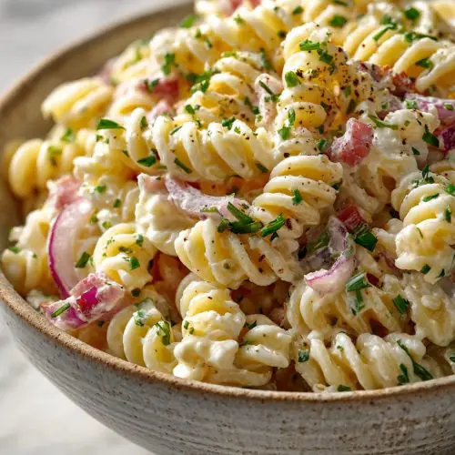 Easy Pink Cadillac Pasta Salad