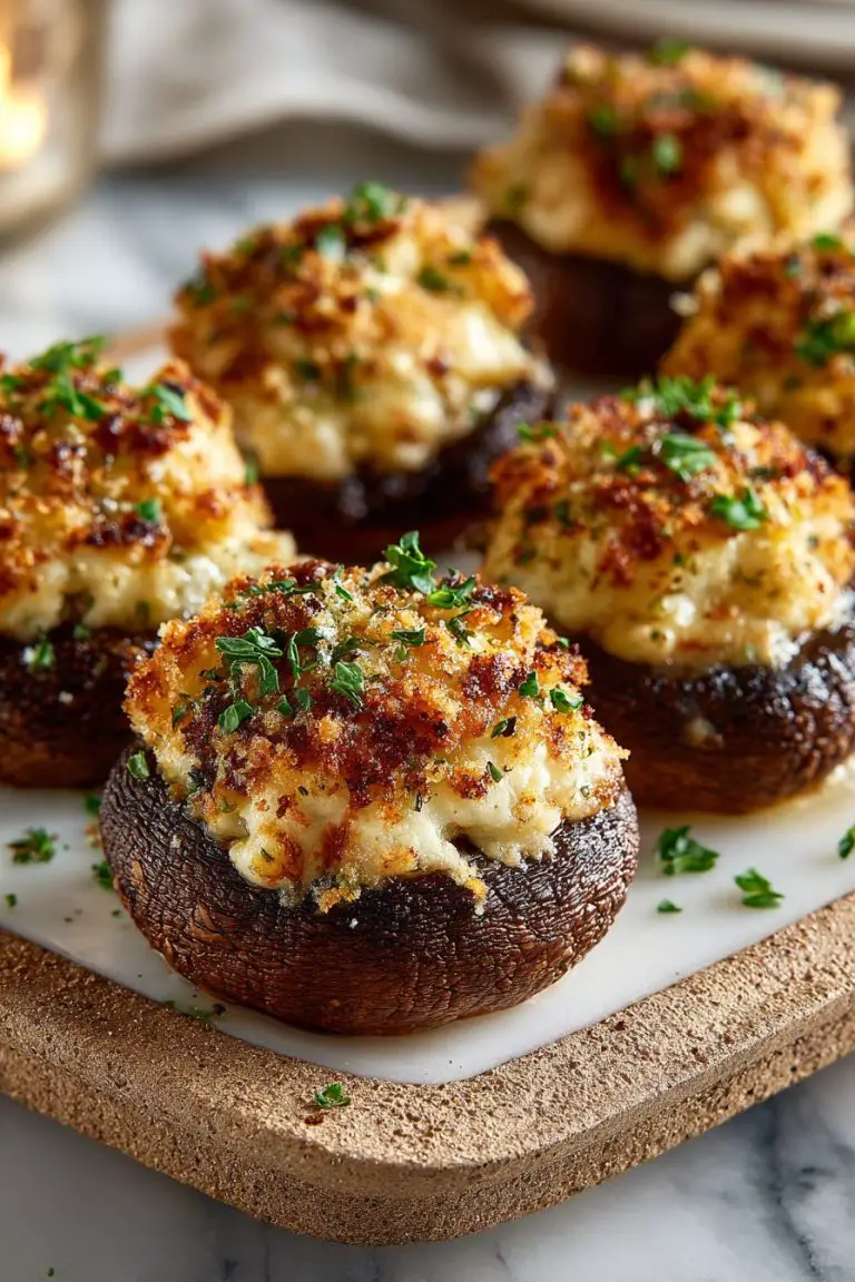 Easy White Cheddar Stuffed Mushrooms