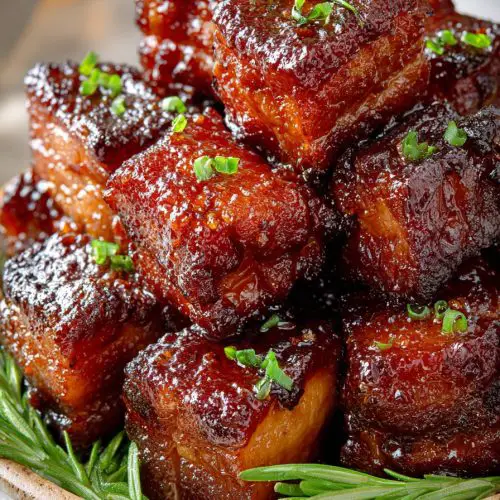 Maple Bourbon Pork Belly Burnt Ends