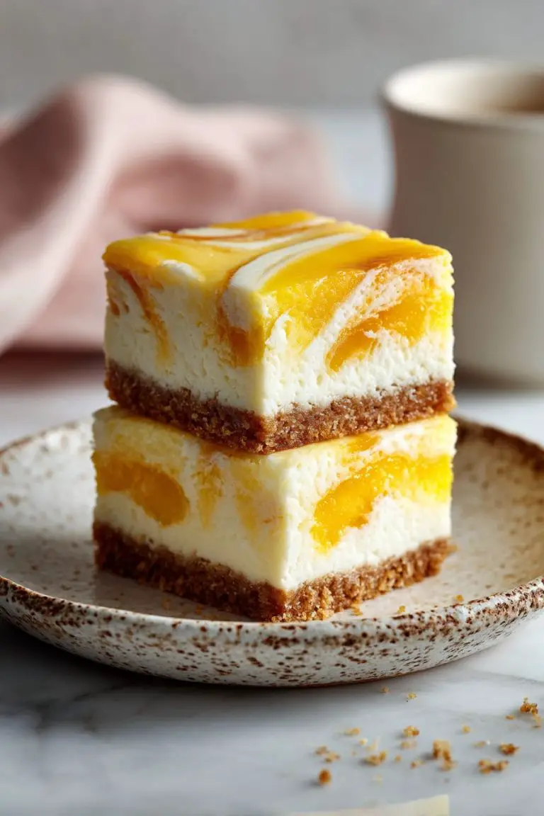 Peaches and Cream Cheesecake Bars Recipe
