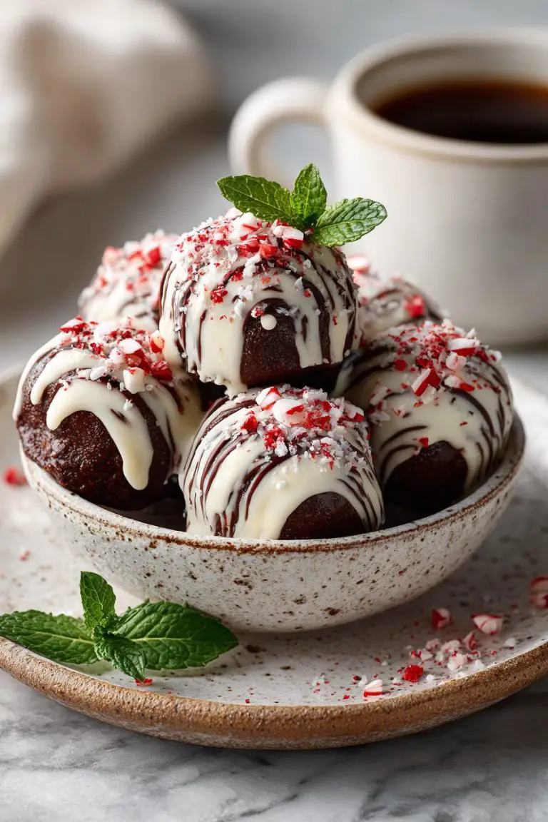Peppermint Brownie Truffles