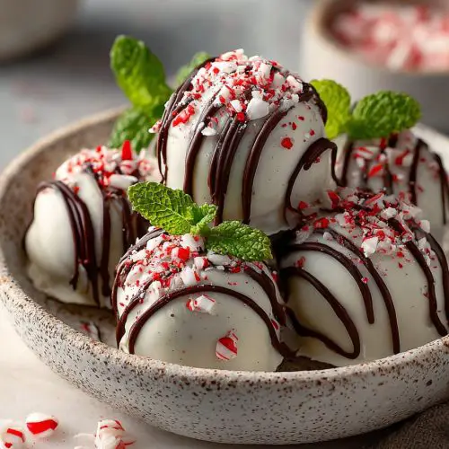 Peppermint Brownie Truffles