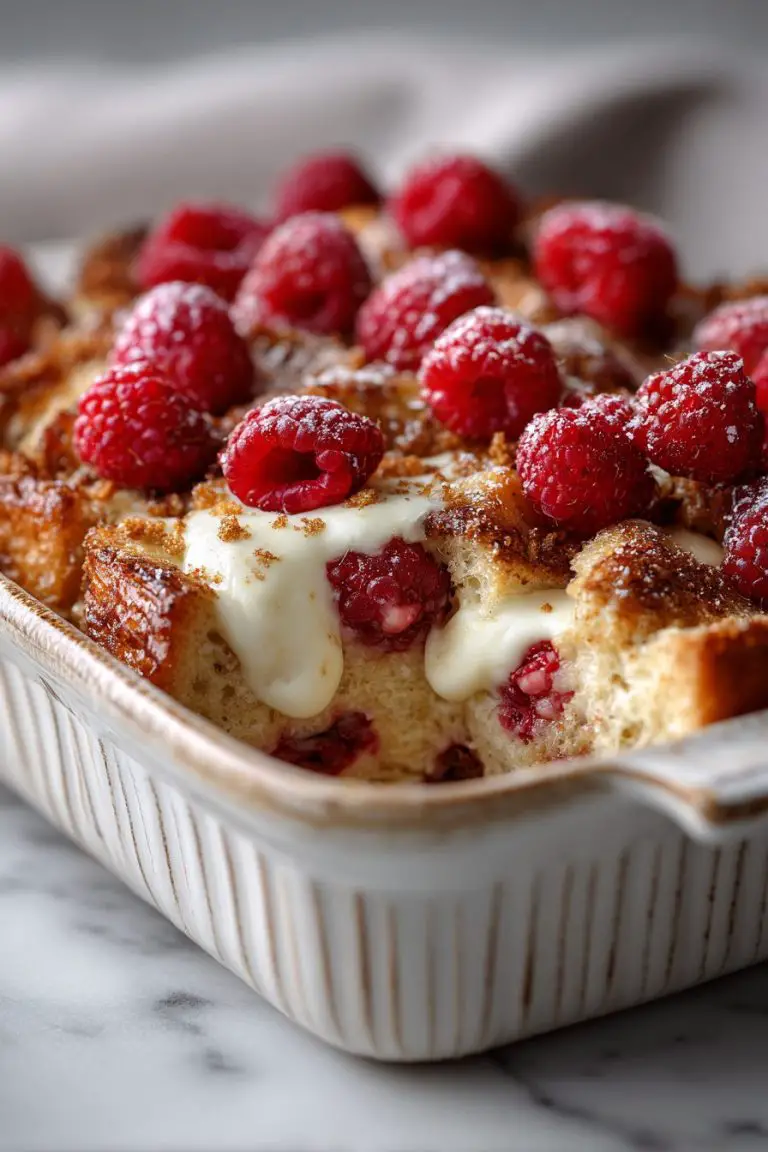 Raspberry Cheesecake French Toast Casserole