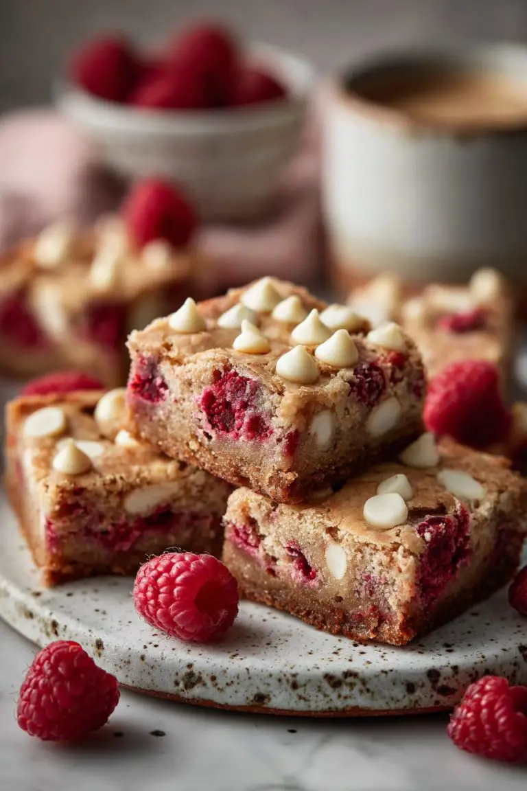 Raspberry White Chocolate Blondies