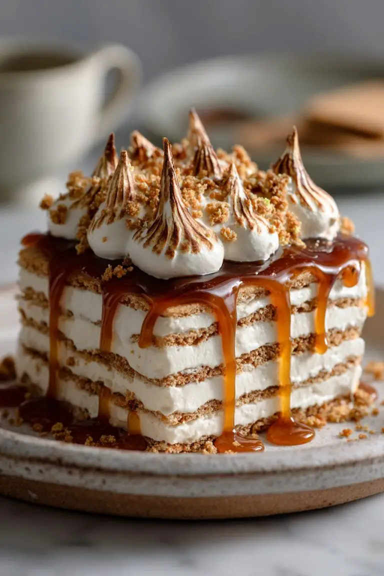 Ritz Cracker Salted Caramel Icebox Cake