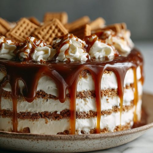 Ritz Cracker Salted Caramel Icebox Cake