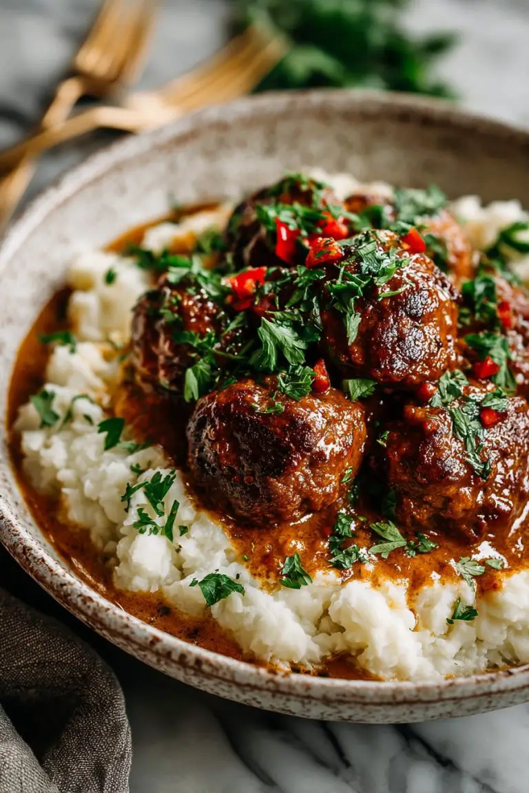 Slow Cooker Salisbury Steak Meatballs