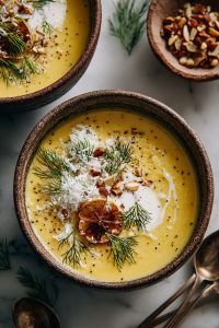 Squash and Fennel Soup with Caramelized Apple