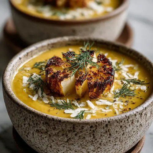 Squash and Fennel Soup with Caramelized Apple