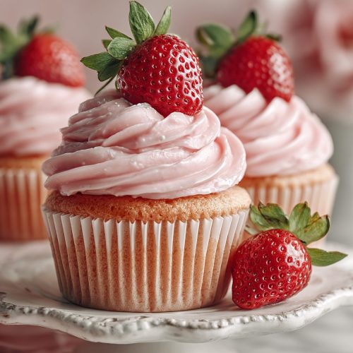 Strawberry Cupcakes with Buttercream